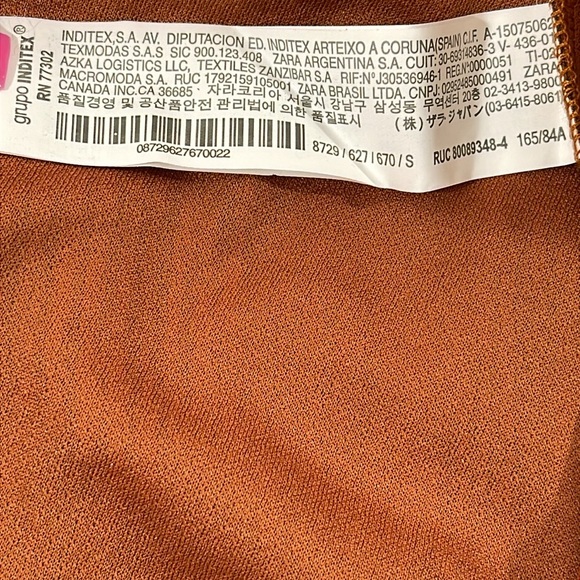 Zara Basic Oversized Blouse Shirt Tunic Boho Brown Geometric Size Small - Picture 9 of 11